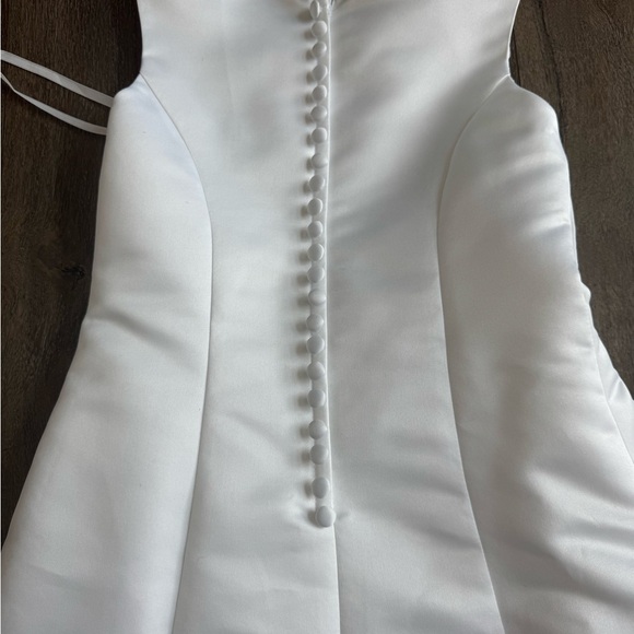 David’s Bridal Flower Girl Dress. St. Tropez brand, girls size 5.  White. - Picture 9 of 13